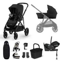 Cybex Gazelle S Luxury Travel System Bundle - Moon Black