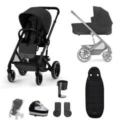 Cybex Balios S Lux 8 Piece Essential Bundle - Moon Black