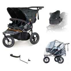 Out N About Nipper V5 Double Newborn/Toddler Starter Bundle - Forest Black