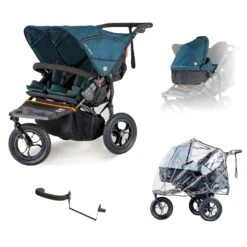 Out N About Nipper V5 Double Newborn/Toddler Starter Bundle - Highland Blue