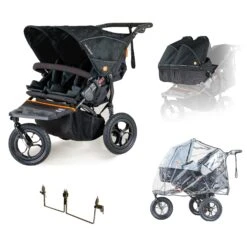 Out N About Nipper V5 Double Twin Starter Bundle - Forest Black