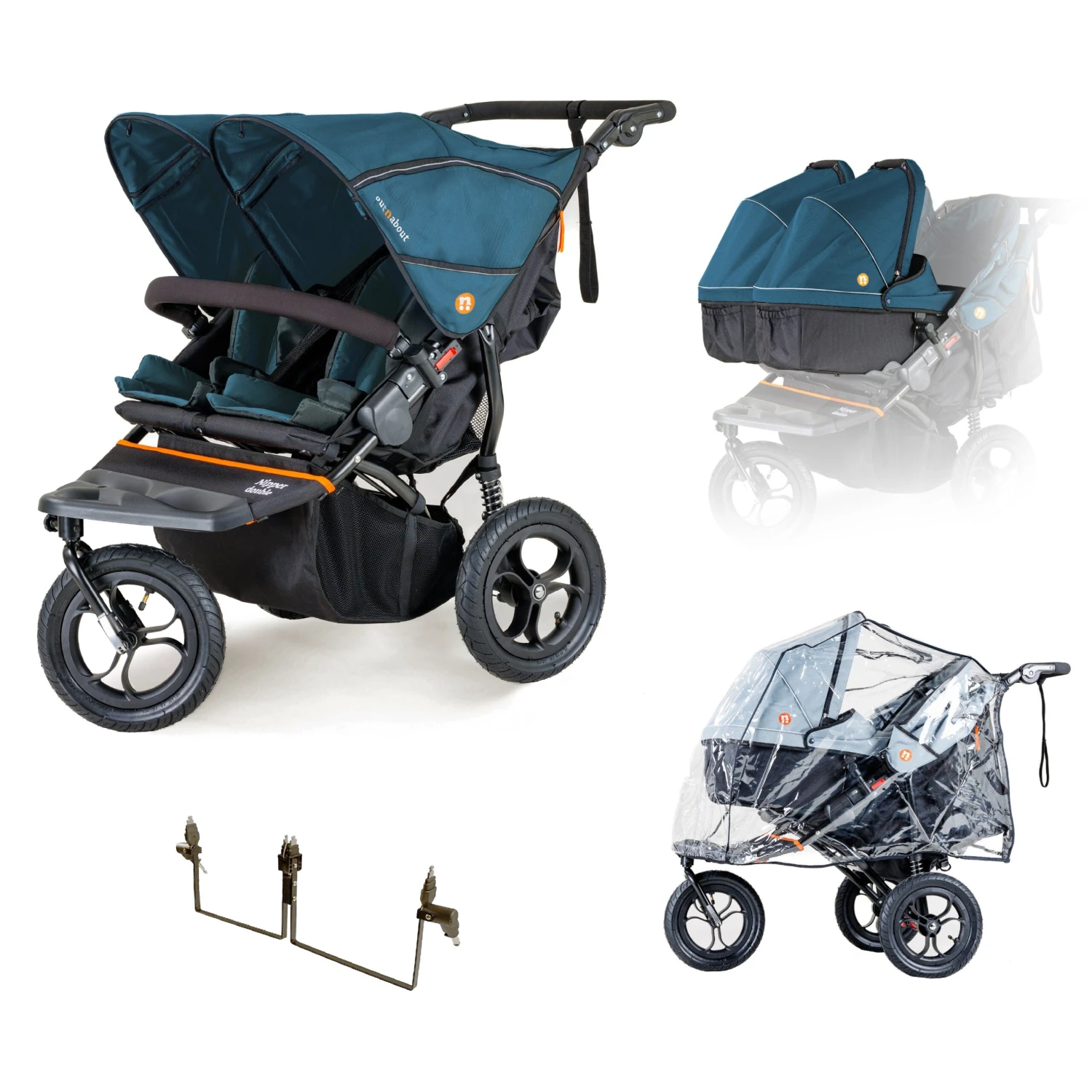 Out N About Nipper V5 Double Twin Starter Bundle - Highland Blue 3 Out N About Nipper V5 Double Twin Starter Bundle - Highland Blue
