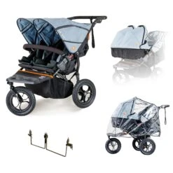 Out N About Nipper V5 Double Twin Starter Bundle - Rocksalt Grey