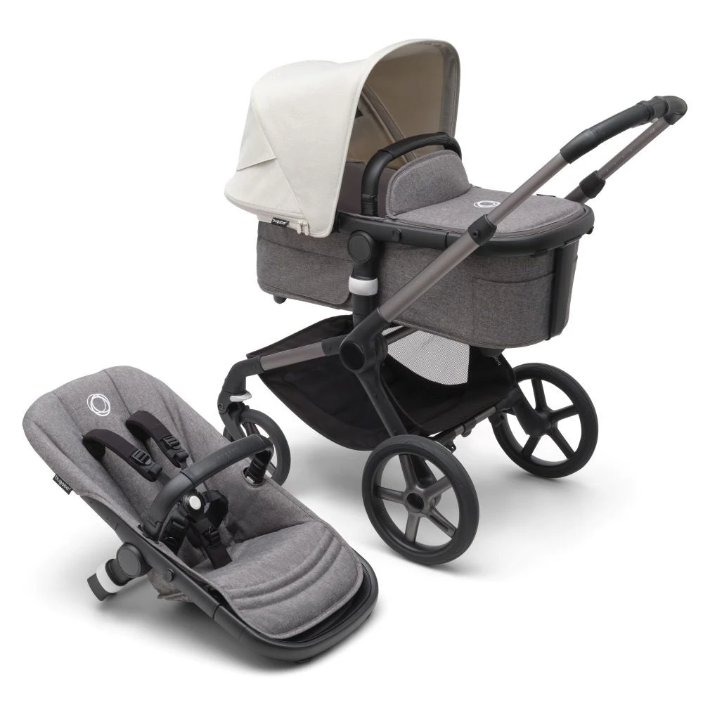 Bugaboo Fox 5 Travel System - Graphite/Grey Melange Base With Sun Canopy 3 Bugaboo Fox 5 Travel System - Graphite/Grey Melange Base With Sun Canopy