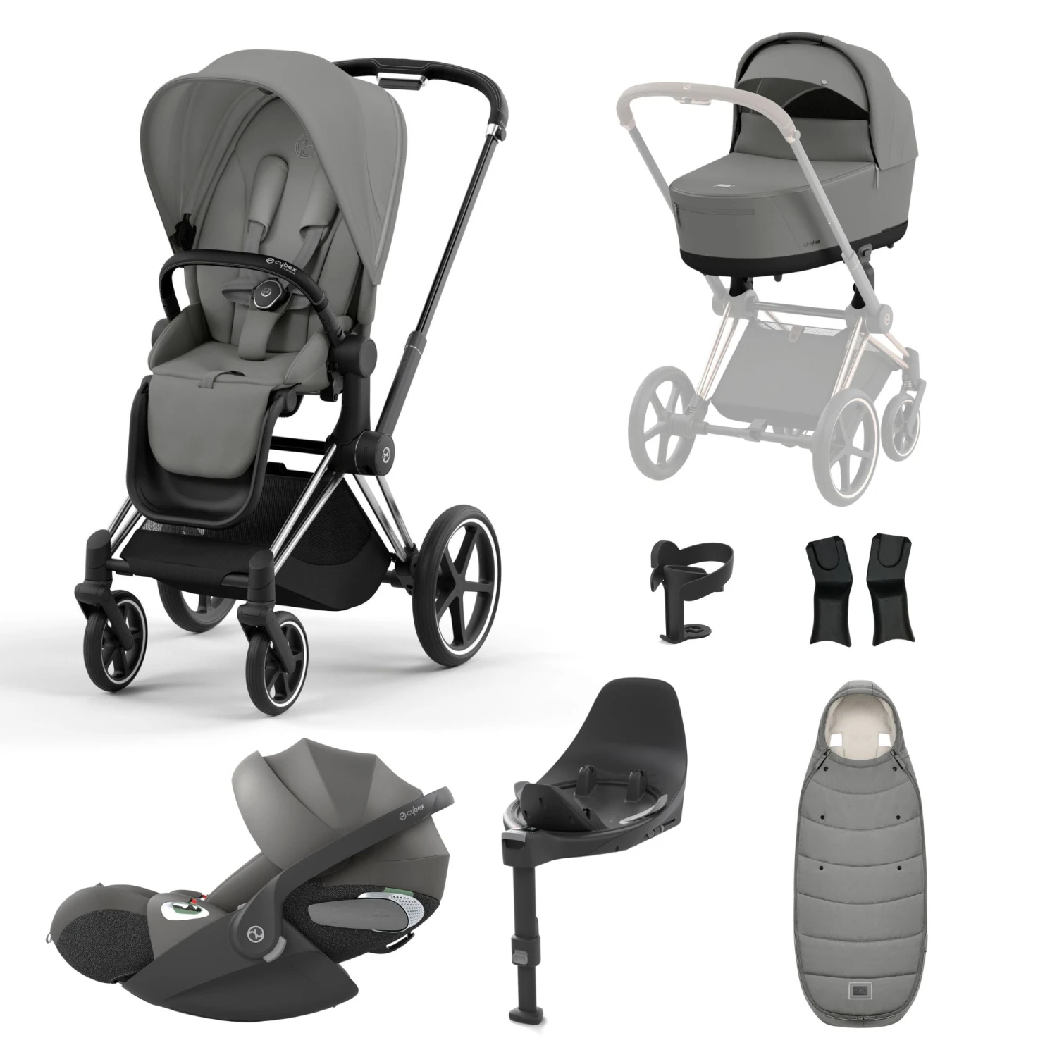 Cybex Priam Travel System Bundle - Chrome Black/Mirage Grey 3 Cybex Priam Travel System Bundle - Chrome Black/Mirage Grey