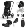 Cybex Priam Travel System Bundle - Matt Black/Sepia Black -Baby Products Series PRIAMChromeBlackFrame SepiaBlack