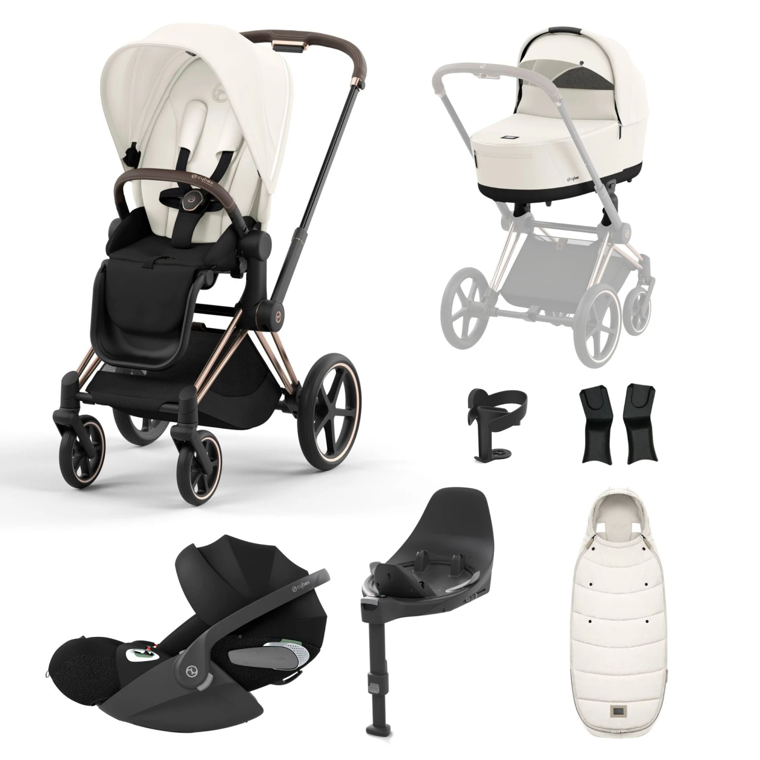 Cybex Priam Travel System Bundle - Rose Gold/Off White 3 Cybex Priam Travel System Bundle - Rose Gold/Off White