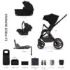 Venicci Tinum Upline 12 Piece Travel System Bundle - All Black