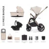 Venicci Tinum Upline 11 Piece Travel System Bundle - Stone Beige