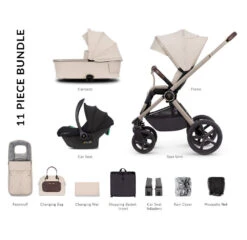 Venicci Tinum Upline 11 Piece Travel System Bundle - Stone Beige