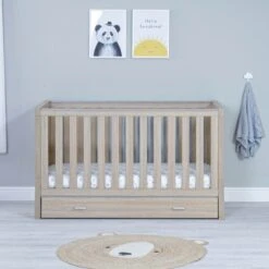 Luno Cot Bed - Oak -Baby Products Series babymore luno cot bed oak p17692 114083 zoom