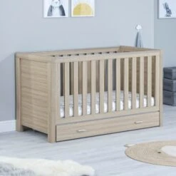 Luno Cot Bed - Oak -Baby Products Series babymore luno cot bed oak p17692 114088 zoom