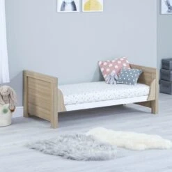 Luno Cot Bed - White Oak -Baby Products Series babymore luno cot bed white oak p17693 114095 zoom