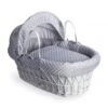 Grey Wicker Dimple Moses Basket