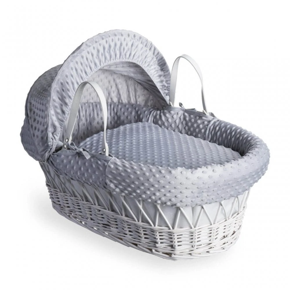 Grey Wicker Dimple Moses Basket 3 Grey Wicker Dimple Moses Basket