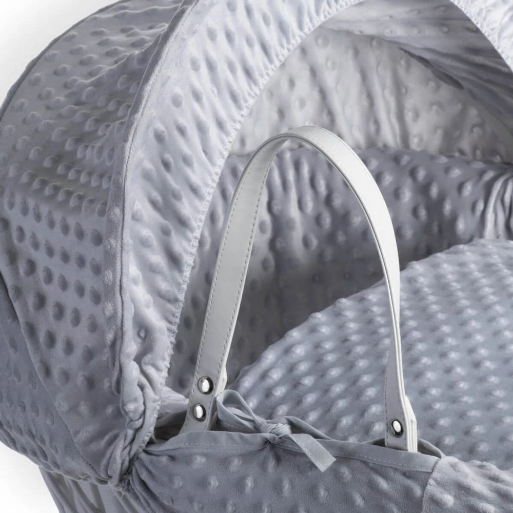 Grey Wicker Dimple Moses Basket 4 Grey Wicker Dimple Moses Basket - Image 2