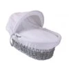 Waffle Grey Wicker Moses Basket