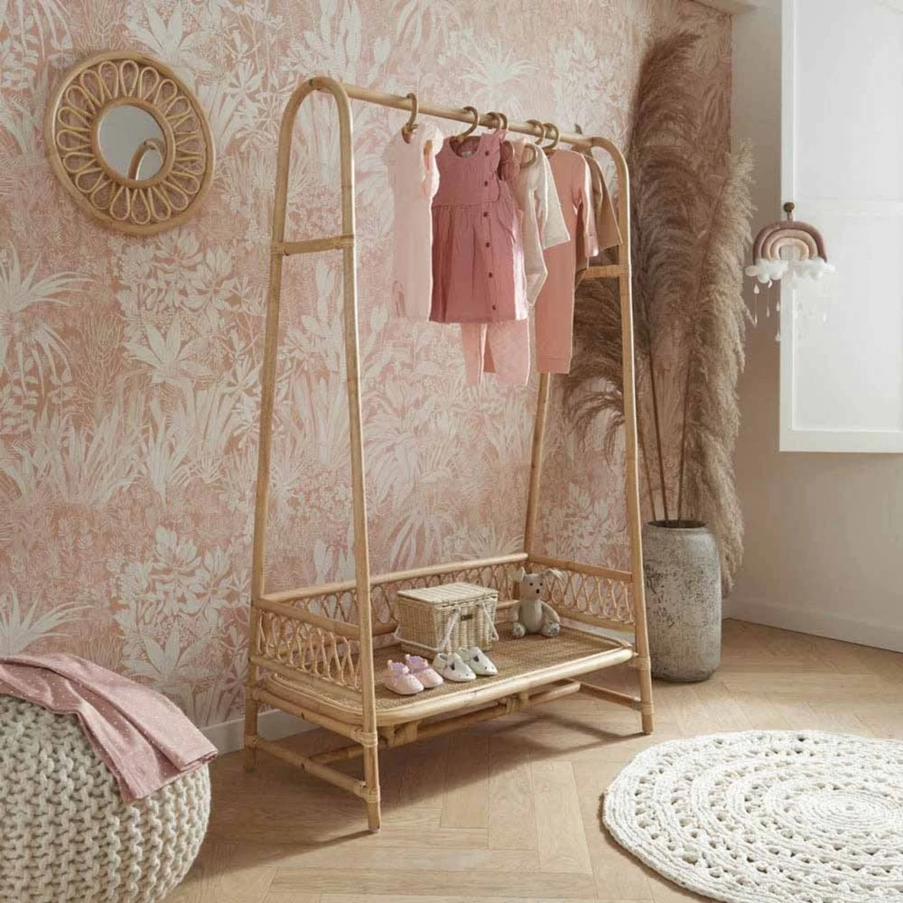 CuddleCo Aria Clothes Rail - Rattan 3 CuddleCo Aria Clothes Rail - Rattan
