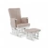Deluxe Reclining Glider Chair & Stool - White/Sand -Baby Products Series obaby deluxe reclining glider chair stool white sand p17486 112242 zoom