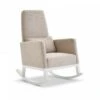High Back Rocking Chair - White/Oatmeal