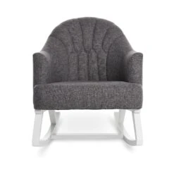 Round Back Rocking Chair - White/Grey Cushions -Baby Products Series obaby round back rocking chair white grey cushions p17107 107844 zoom
