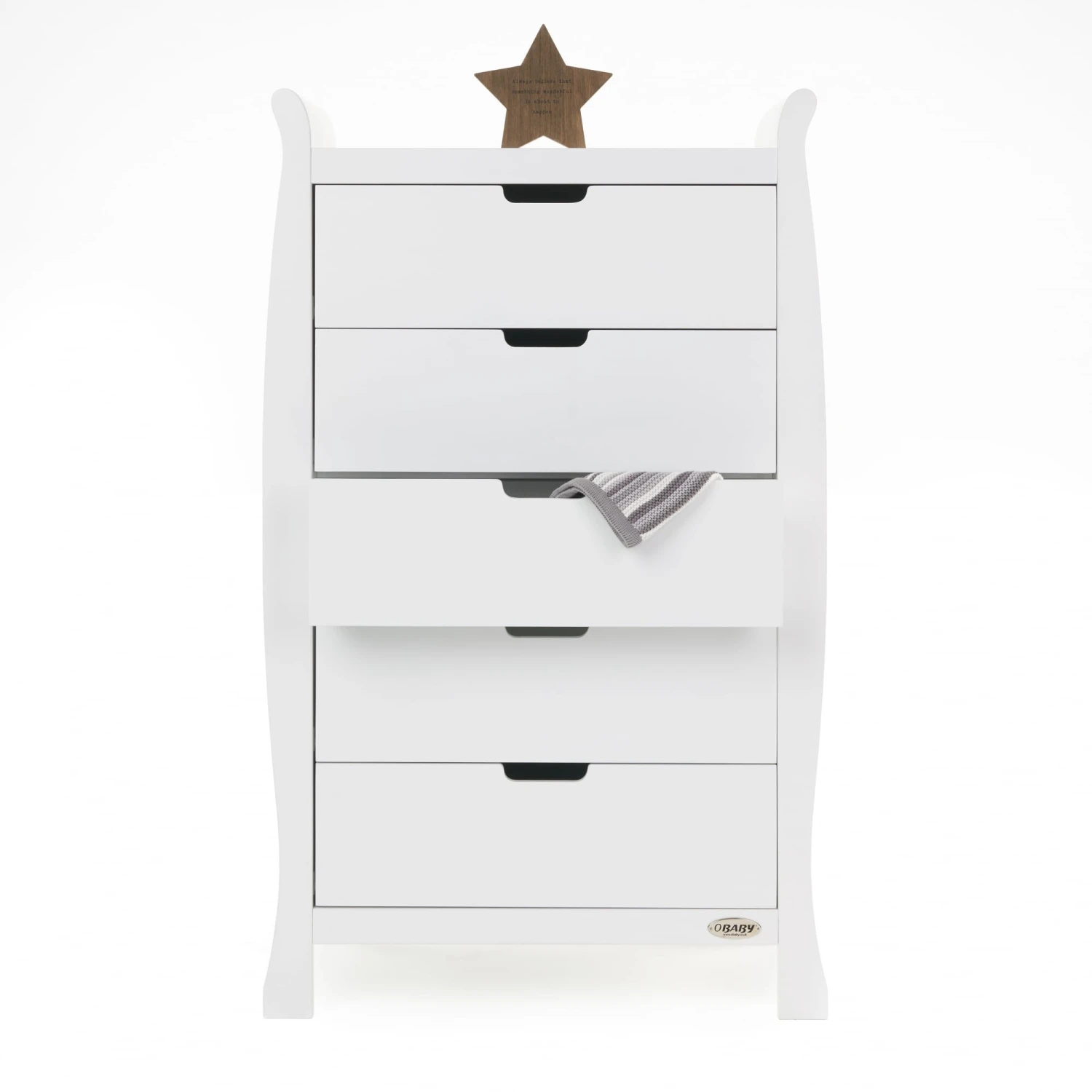 Stamford Sleigh Tall Chest Of Drawers - White 5 Stamford Sleigh Tall Chest Of Drawers - White - Image 3